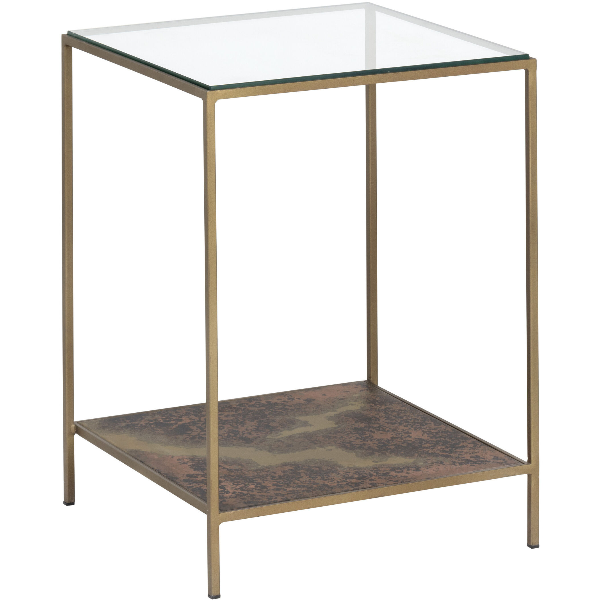 Concord 24.25 X 18 inch Clear / Antique Brass End Table